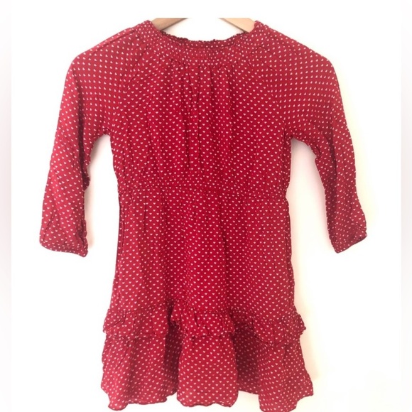Gap dress size 8 tiered ruffle rayon summer dress mini ditsy hearts - Picture 3 of 9